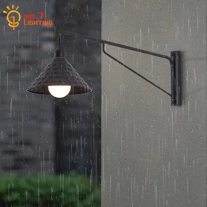 Modern black swing arm wall lamp bedroom led light