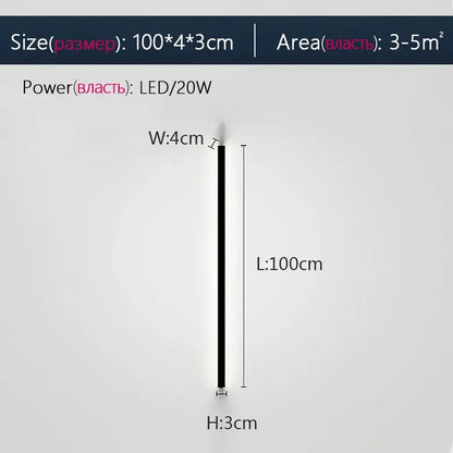 Modern minimalist black led wall lamp for bedroom ambient lighting