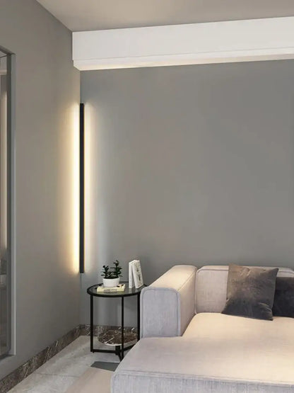 Modern minimalist black led wall lamp for bedroom ambient lighting