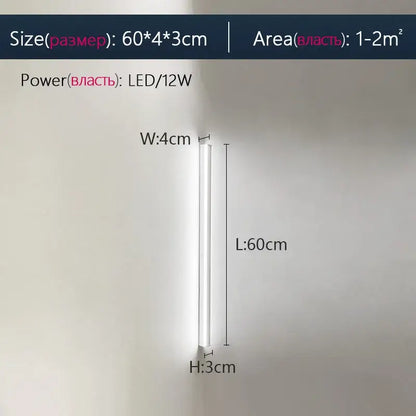 Modern minimalist black led wall lamp for bedroom ambient lighting