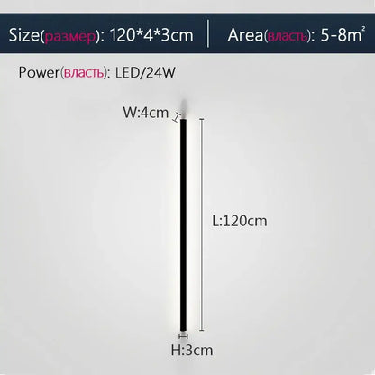 Modern minimalist black led wall lamp for bedroom ambient lighting