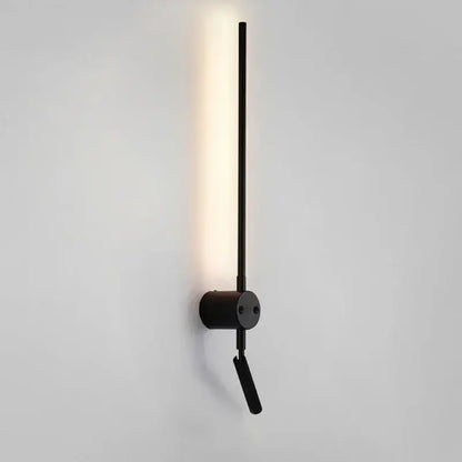 Minimalist black led wall lamp with adjustable bedroom spotlight