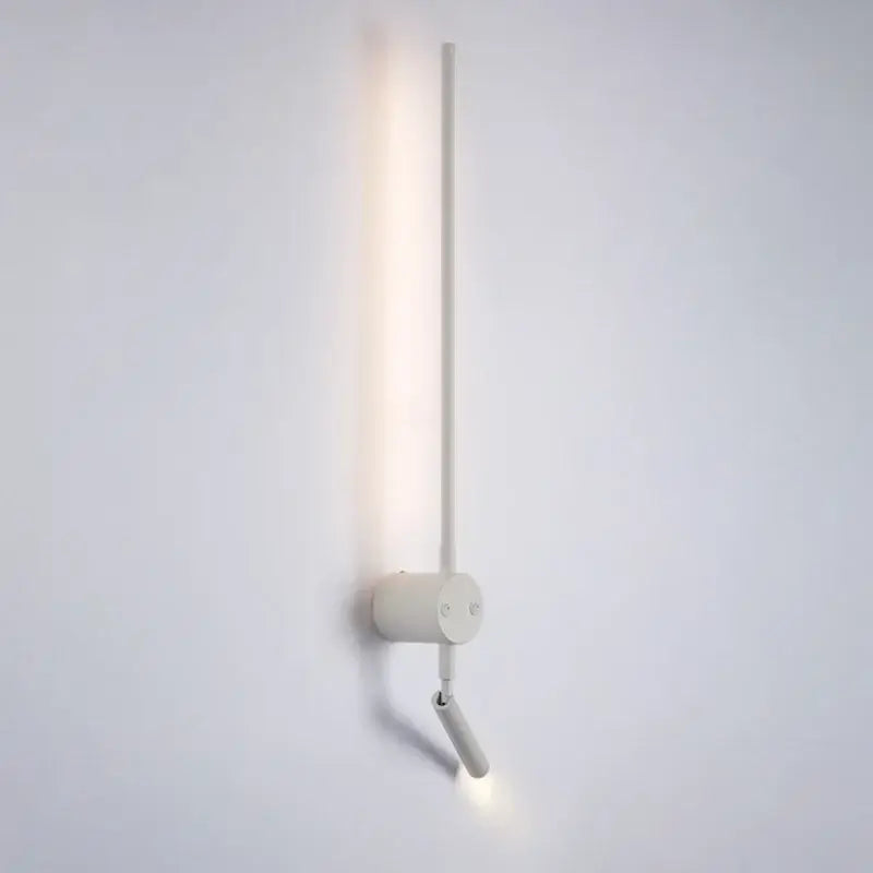 Minimalist black led wall lamp with adjustable bedroom spotlight