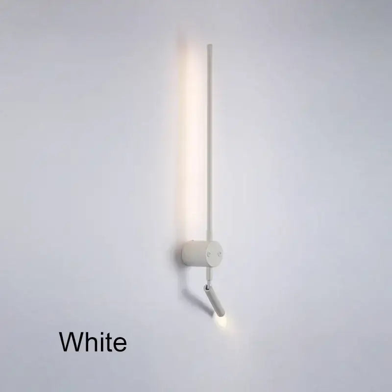 Minimalist black led wall lamp with adjustable bedroom spotlight