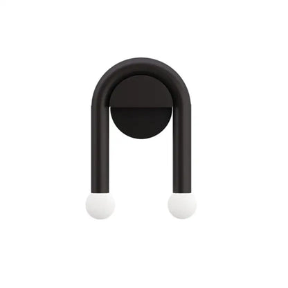 Modern black led wall lamp living room u-shaped dual sphere sconce
