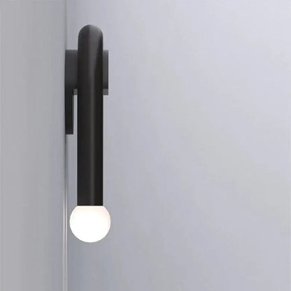 Modern black led wall lamp living room u-shaped dual sphere sconce