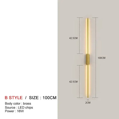 Modern minimalist black led wall lights bedroom sconce pair