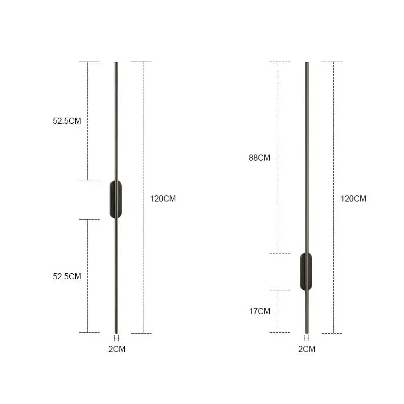 Modern minimalist black led wall lights bedroom sconce pair