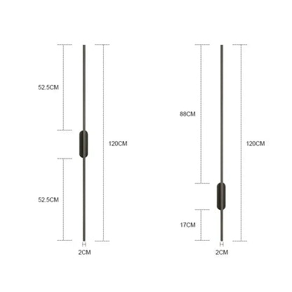 Modern minimalist black led wall lights bedroom sconce pair