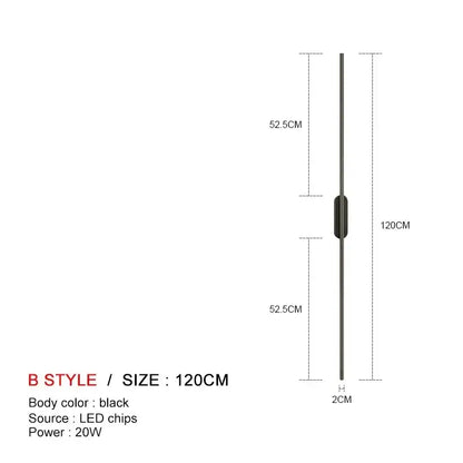 Modern minimalist black led wall lights bedroom sconce pair