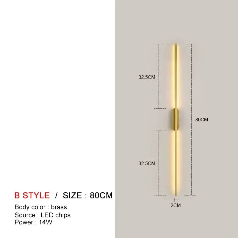 Modern minimalist black led wall lights bedroom sconce pair