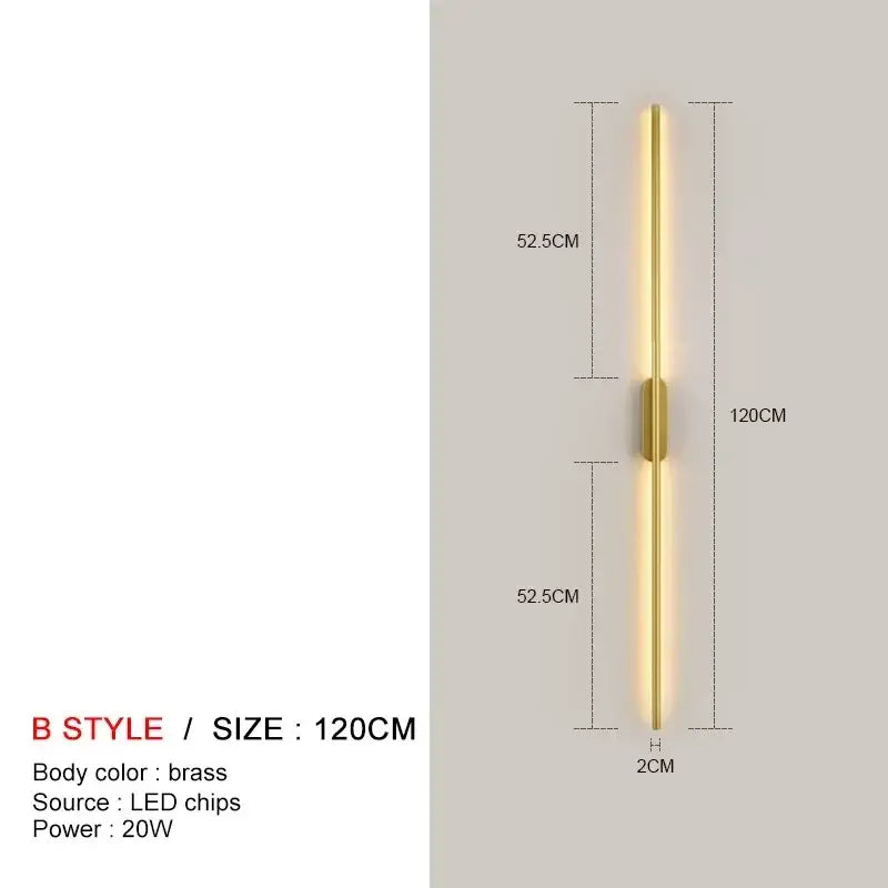 Modern minimalist black led wall lights bedroom sconce pair