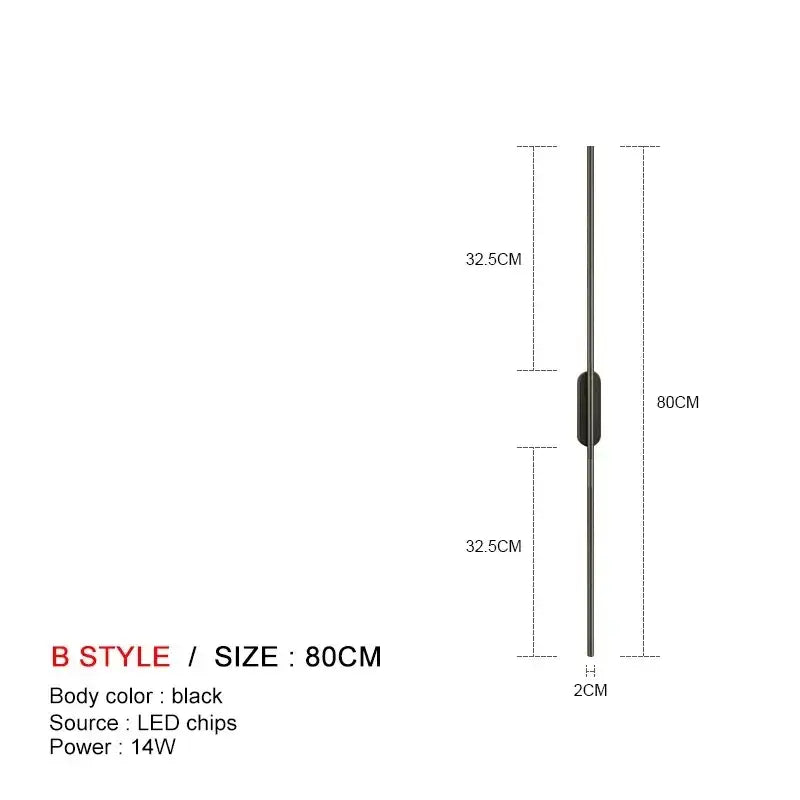 Modern minimalist black led wall lights bedroom sconce pair