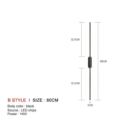 Modern minimalist black led wall lights bedroom sconce pair