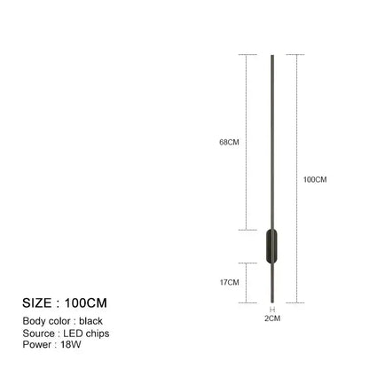 Modern minimalist black led wall lights bedroom sconce pair
