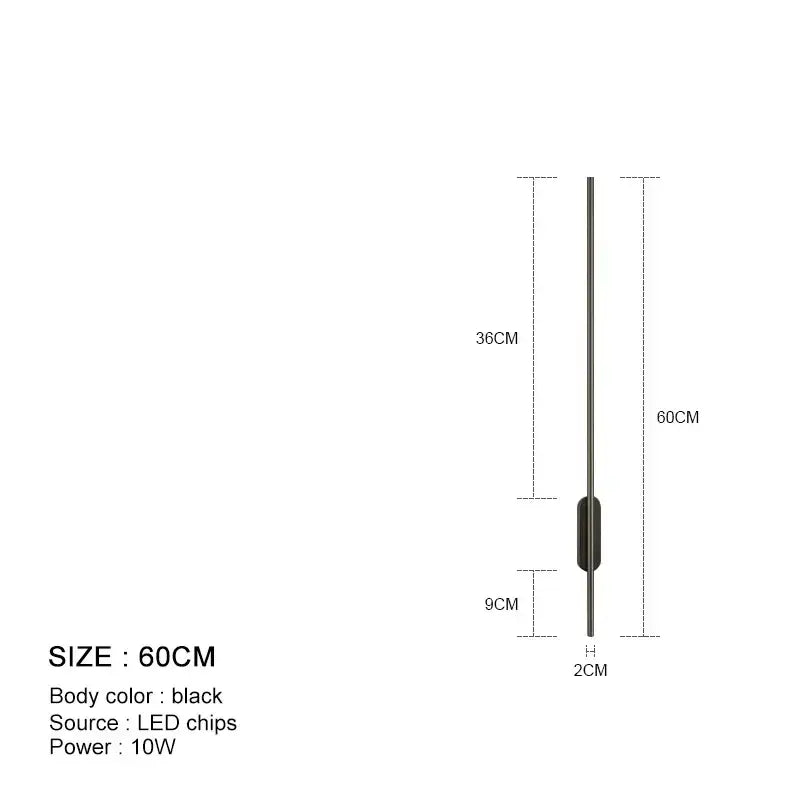 Modern minimalist black led wall lights bedroom sconce pair