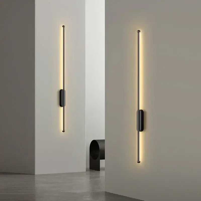 Modern minimalist black led wall lights bedroom sconce pair