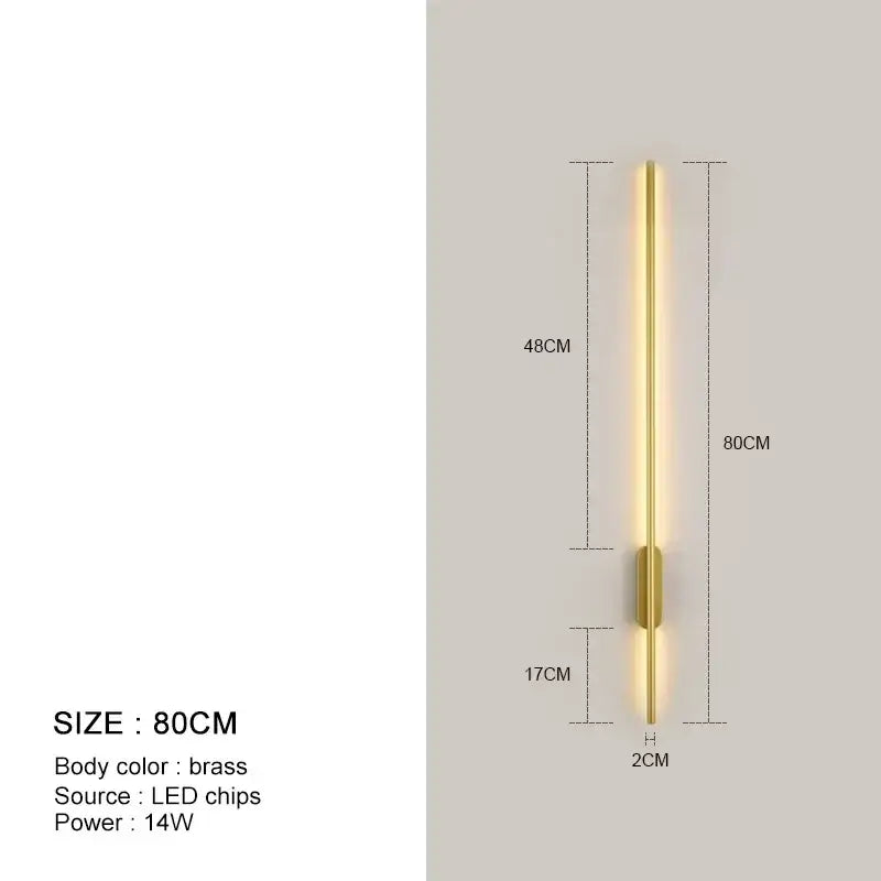 Modern minimalist black led wall lights bedroom sconce pair