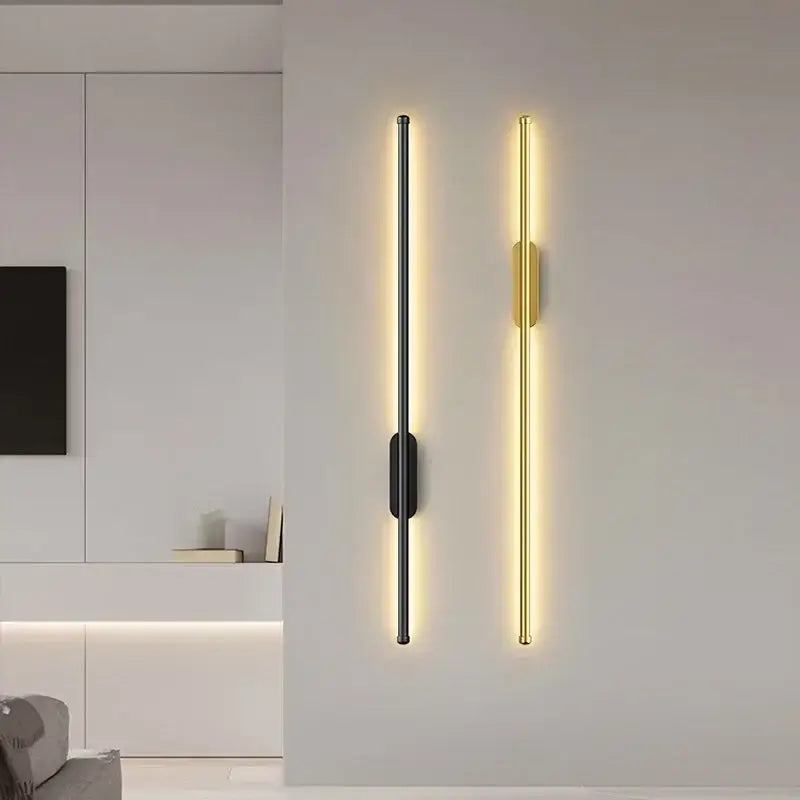 Modern minimalist black led wall lights bedroom sconce pair