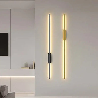 Modern minimalist black led wall lights bedroom sconce pair
