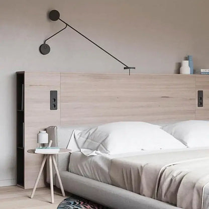Minimalist black led wall reading light for bedroom