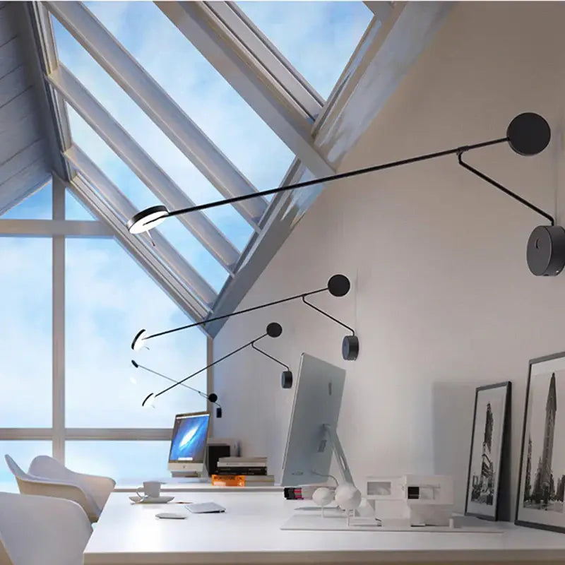 Minimalist black led wall reading light for bedroom