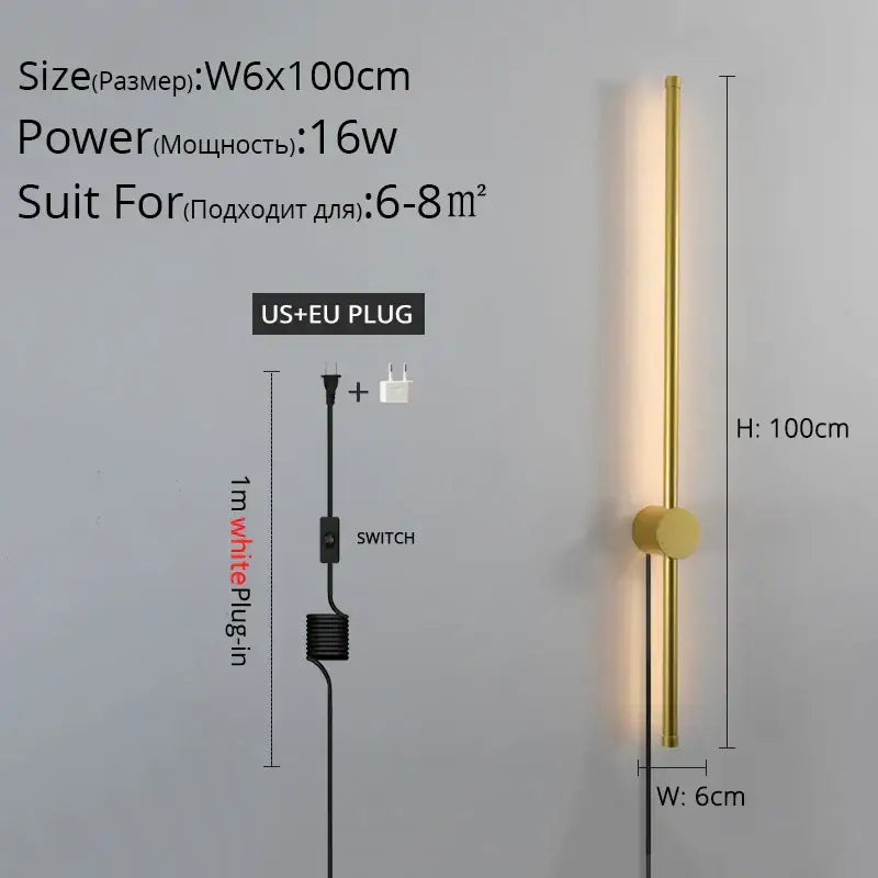 Modern black l-shaped led wall sconce for bedroom lighting