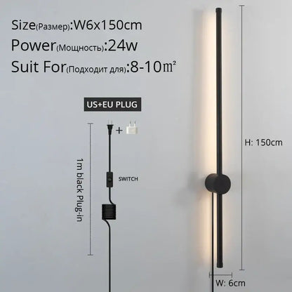 Modern black l-shaped led wall sconce for bedroom lighting