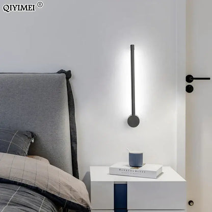Modern black l-shaped led wall sconce for bedroom lighting