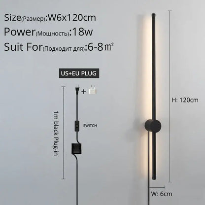 Modern black l-shaped led wall sconce for bedroom lighting