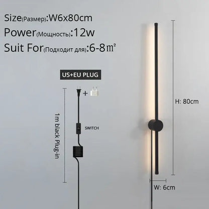 Modern black l-shaped led wall sconce for bedroom lighting