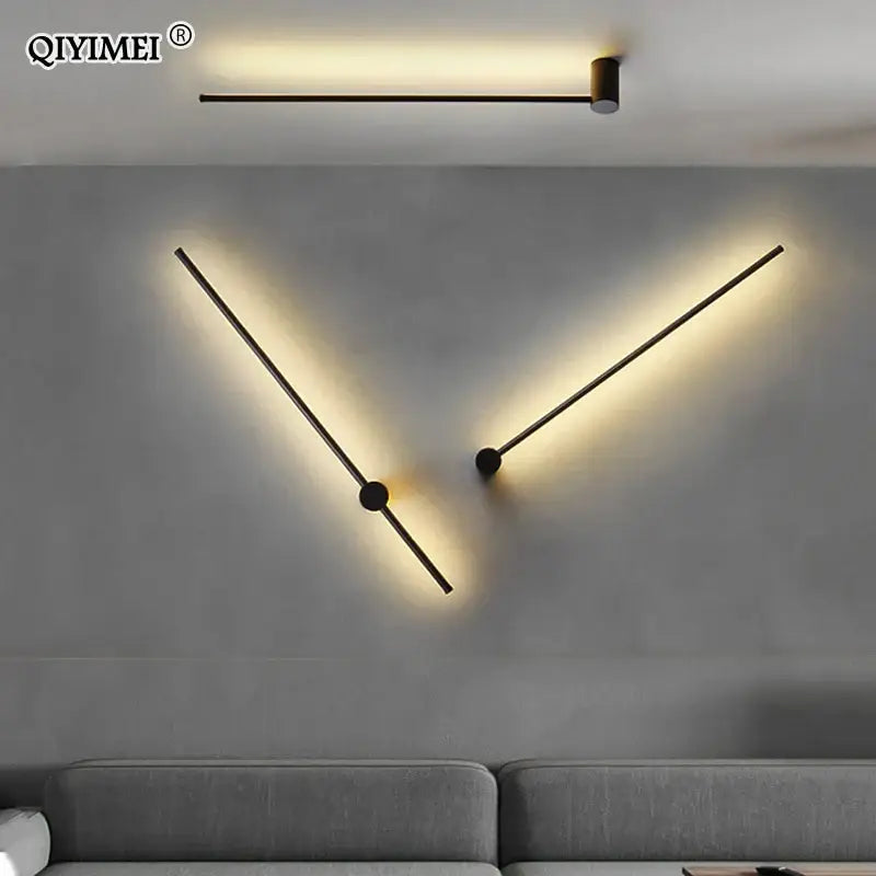 Modern black l-shaped led wall sconce for bedroom lighting