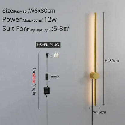 Modern black l-shaped led wall sconce for bedroom lighting