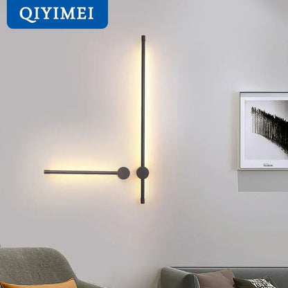 Modern black l-shaped led wall sconce for bedroom lighting