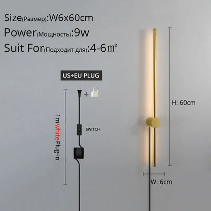 Modern black l-shaped led wall sconce for bedroom lighting