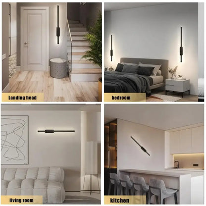 Minimalist black led wall sconce bedroom telescopic light fixture