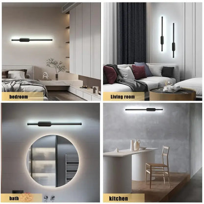 Minimalist black led wall sconce bedroom telescopic light fixture