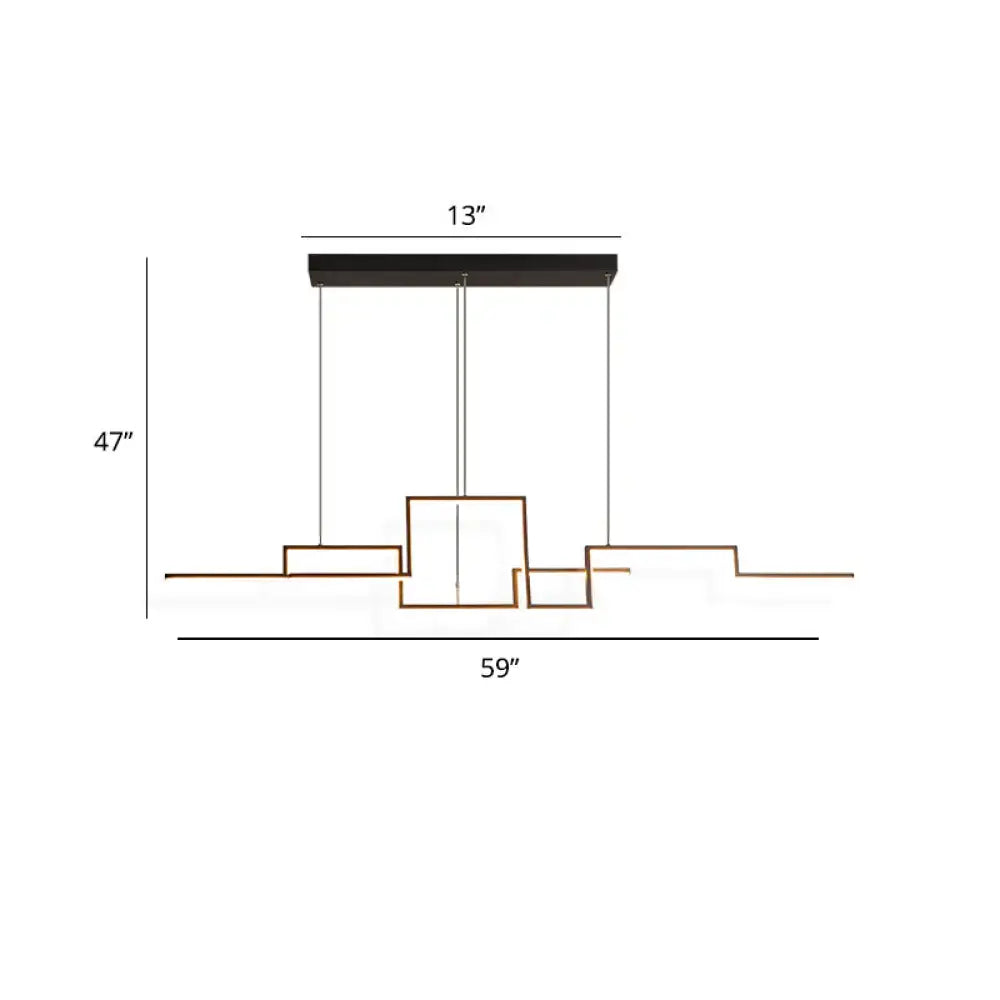 Black line art black & copper ceiling light dining room pendant