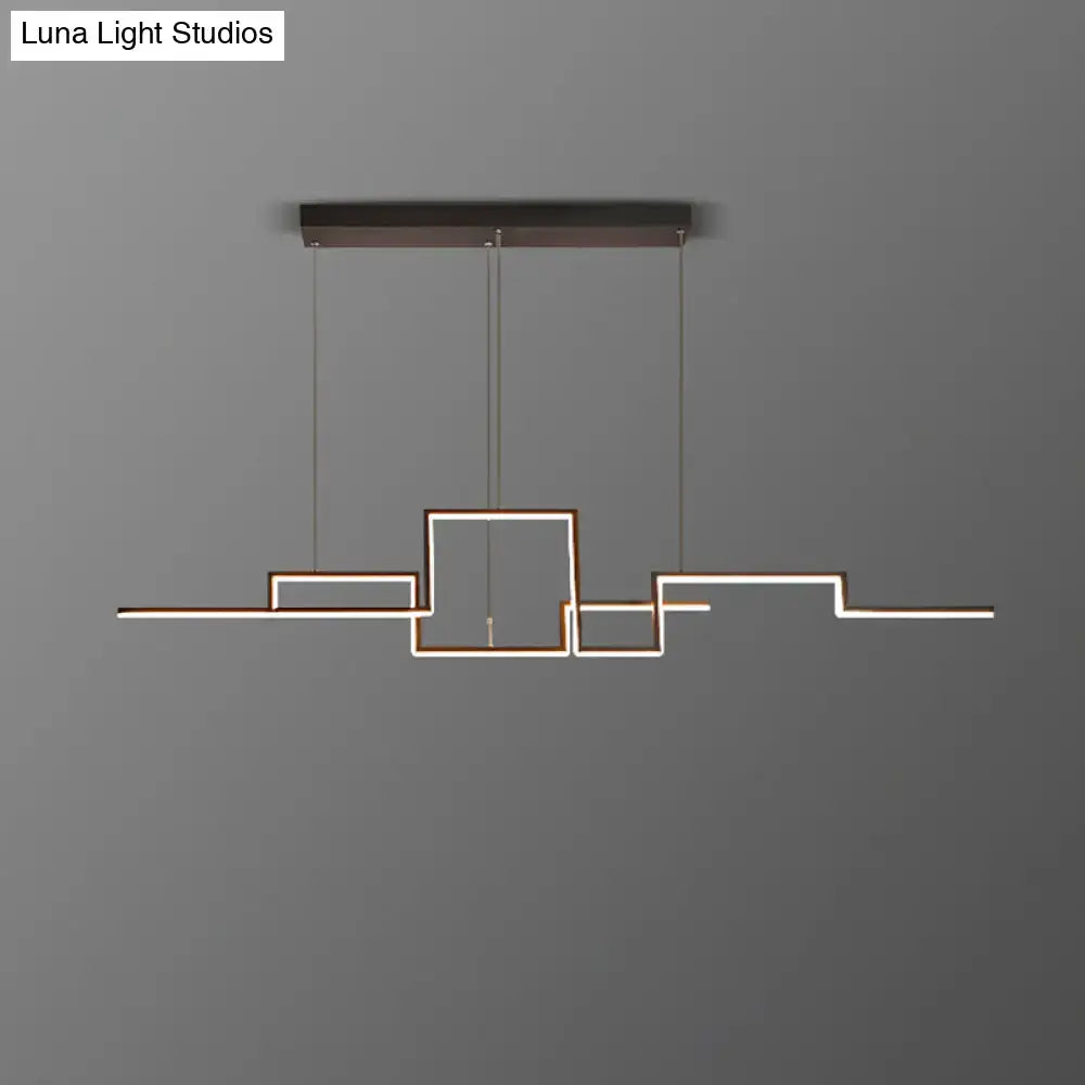 Black line art black & copper ceiling light dining room pendant