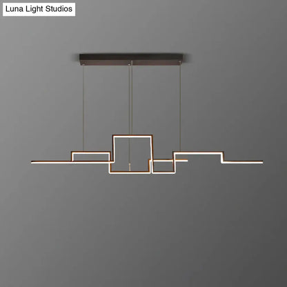 Black line art black & copper ceiling light dining room pendant