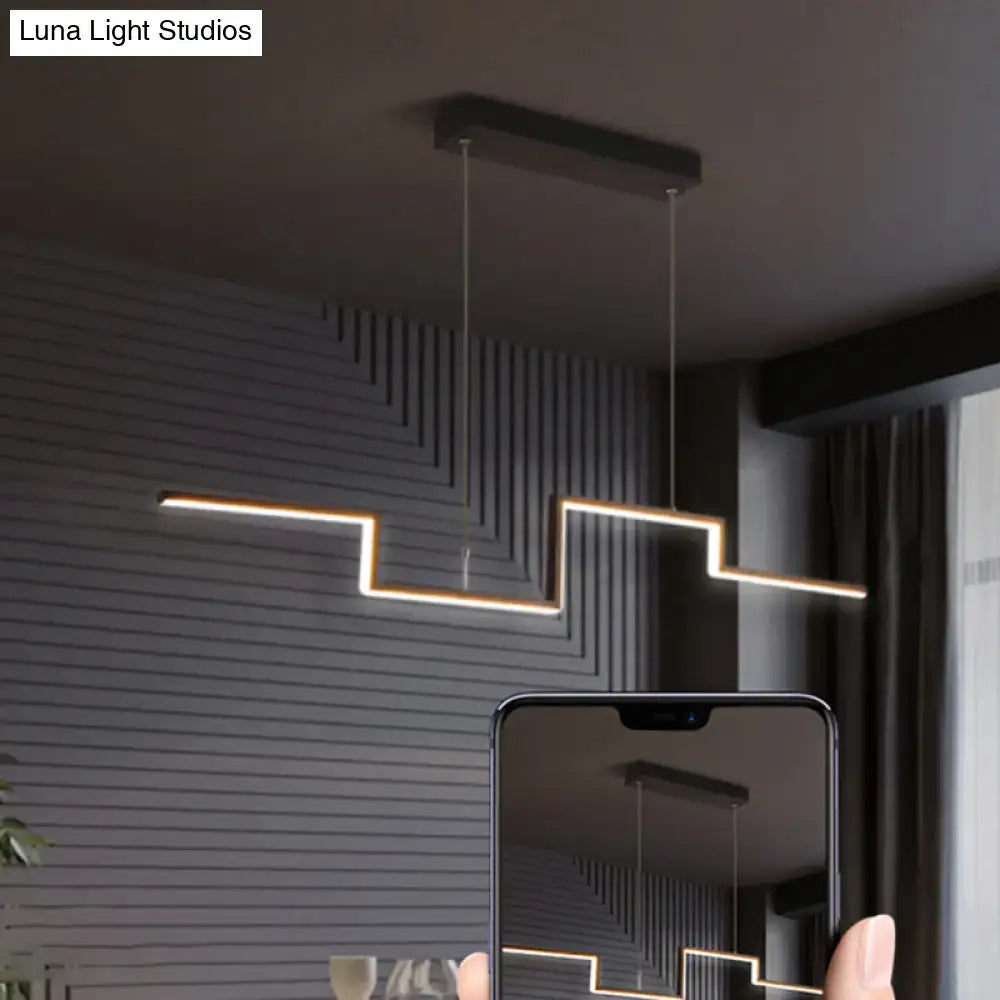 Black line art black & copper ceiling light dining room pendant