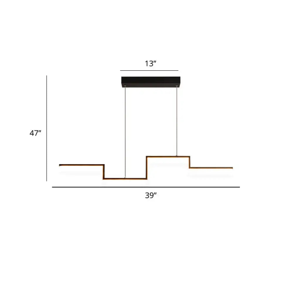 Black line art black & copper ceiling light dining room pendant