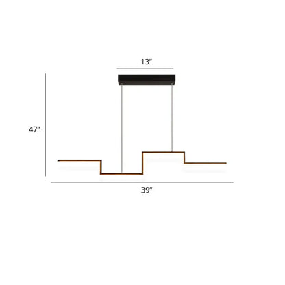Black line art black & copper ceiling light dining room pendant