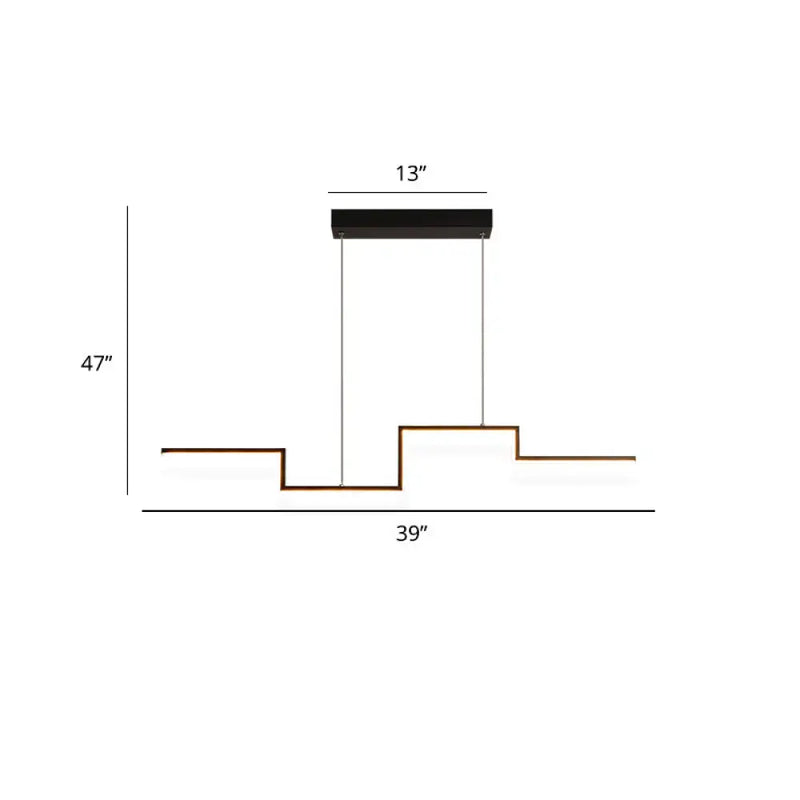 Black line art black & copper ceiling light dining room pendant