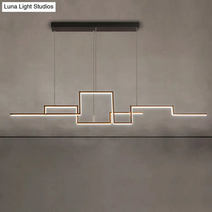 Black line art black & copper ceiling light dining room pendant