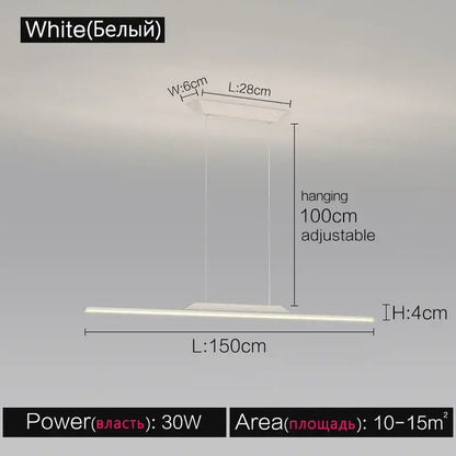 Modern minimalist black line chandelier dining room pendant light