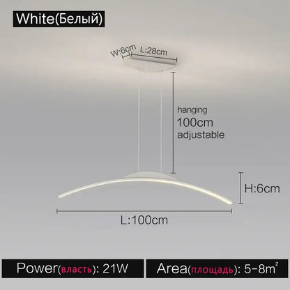 Modern minimalist black line chandelier dining room pendant light