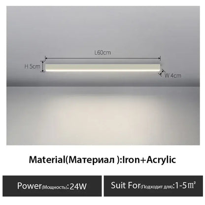 Minimalist black linear led ceiling light – living room 2 pack