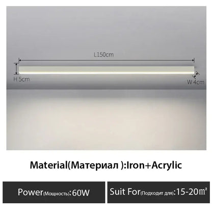 Minimalist black linear led ceiling light – living room 2 pack