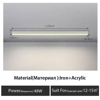 Minimalist black linear led ceiling light – living room 2 pack